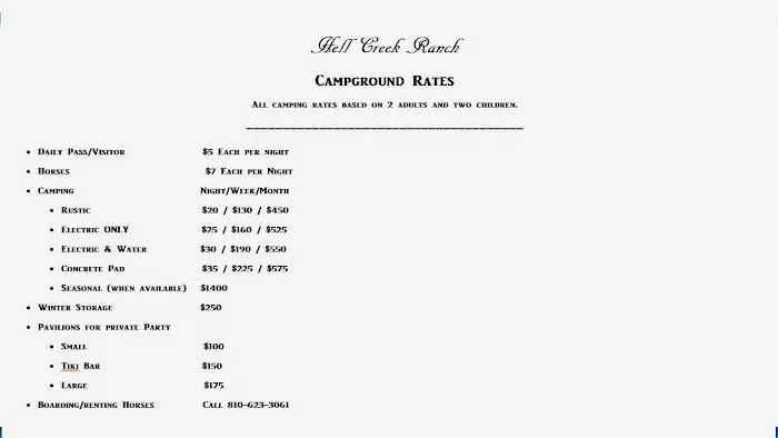 Hell Creek Ranch Campground 7