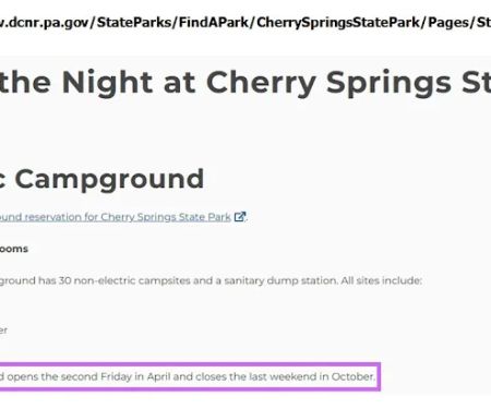 Cherry Springs State Park Rustic Campground